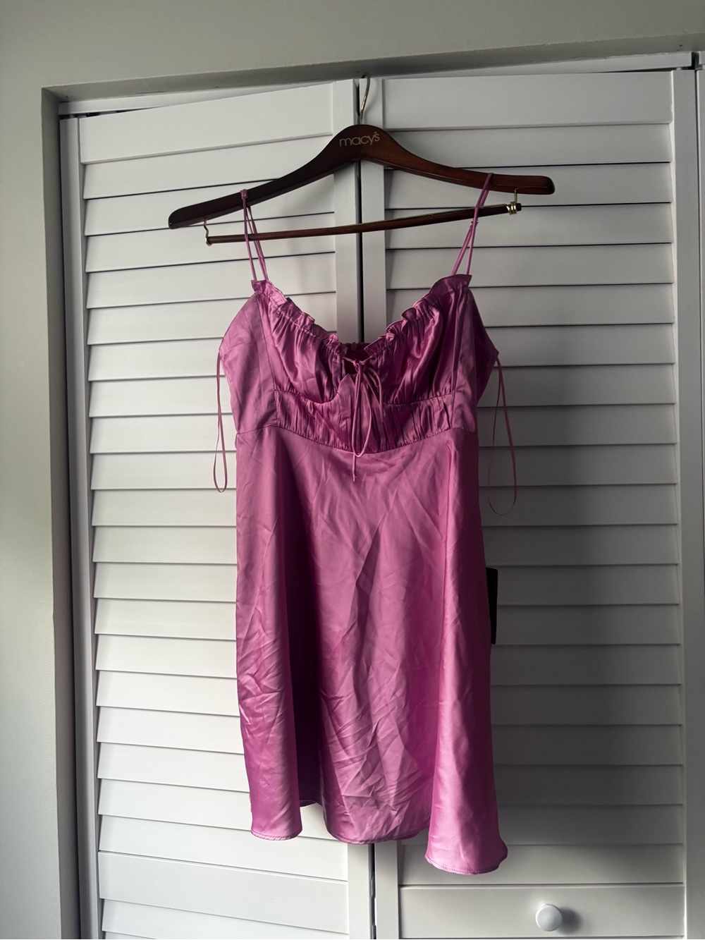Nordstrom Satin Chemise Slip Dress - Fuchsia Pink Juniors